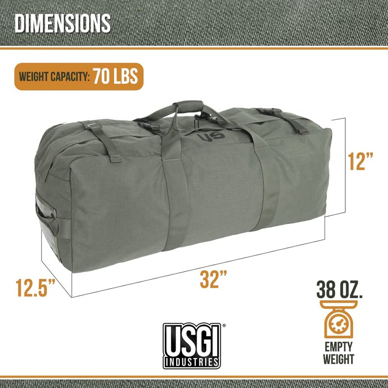 USGI Industries Tactical Duffel Bag | Military Deployment Luggage | Perfect for Camping, Hiking, Traveling, Stealth, Survival | Convertible Multi-Functional Backpack - Image 2